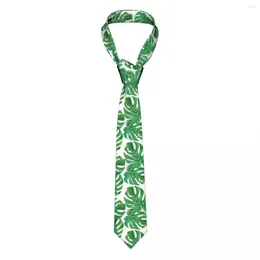 Papillon Casual Arrowhead Skinny Green Monstera Leaves Cravatta Cravatta sottile per uomo Accessori uomo Semplicità Festa formale