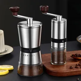 Manual Coffee Grinders Portable Manual Coffee Grinder Hand Coffee Mill with Ceramic Burrs 6/8 Adjustable Settings Portable Hand Crank Coffee Mill 230718