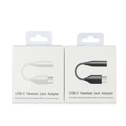 Jack original USB-C macho para cabos tipo C de 3,5 mm Adaptador de áudio com chip AUX áudio fêmea Jacks fone de ouvido para Samsung S20 S21 note 10 20 plus com caixa de varejo