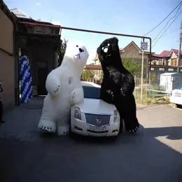 2 6M de altura inflável preto branco amarelo urso polar traje da mascote adulto fantasia festa de natal traje da mascote carnaval traje2531