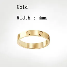 2024 Womens Love Ring Erkek Tasarımcı Kalp Bant Yüzük Çift Takı Titanyum Çelik Bant Moda Klasik Altın Gümüş Gül Renk Vidası Elmaslar Boyutu 5-10 Kırmızı Kutu GIF