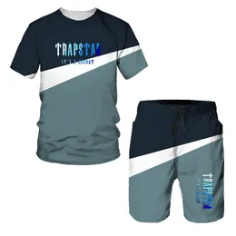 Мужские пластинки летние мужские футболка Casual Set Brand Brand Короткие рукависты негабаритные 3D -принте