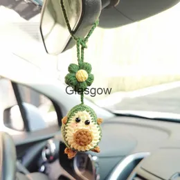 Interior Decorations Handmade Kawaii Avocado Flower Car Accessories Decor Teens Interior Rear View Mirror Hanging Charm Fruit Decoration Ornamentos x0718