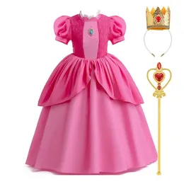 Mädchenkleider Pfirsich-Kostüm für Kinder, Rollenspiele für Kinder, Hochzeit, Spitzenkleid, Mädchen, Sommer, Geburtstag, Lagenkleid, Prinzessin, Halloween-Dressing 230718