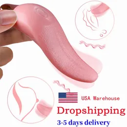 Sex Toy Massager Tongue Licking Vibrator g Spot Clitoral Stimulator Clit Women Toys Rechargeable Nipple Female Heating Mini Masturbator