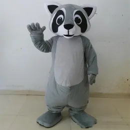 2018 Högkvalitativ grå färg Raccoon Mascot Racoon Costume för vuxen att bära för 251 år