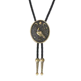 Bolo Ties Western New Adationable Animal Vintage Shirt Chain Solid Bolo Collar Handmade Leather Rope Necklace Bolo Tie HKD230719