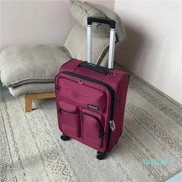 Designer Suitcases Oxford Trolley Luggage Checked Universal Wheel