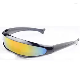 Sunglasses Laser Eyeglasses UV400 Personality Mirrored Lens Costume Eyewear Glasses Men Woman Colorful One-piece 2023