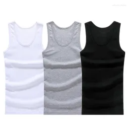 Men's Tank Tops 3pcs / Cotton Male Sleeveless Top Solid Gym Vest Undershirts O-neck Gymclothing Tees Clothing
