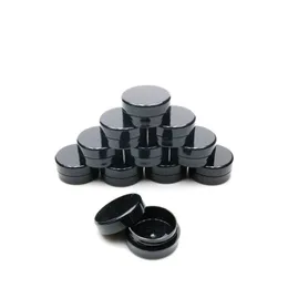 3Gram Échantillon cosmétique Pot vide Pot rond en plastique Couvercle à vis noir, petite petite bouteille de 3 g, pour maquillage, fard à paupières, ongles, poudre, Pa Ammb