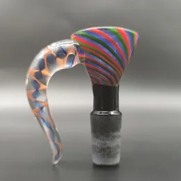 2023 Wig Wag 14mm Dikke Bowl Stuk Bong Glazen Schuif Waterleidingen Crème Blauw Rood Hoorn Houder Tip Heady Slides Kleurrijke Bowls Mannelijk Roken Accessoire