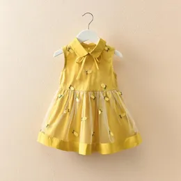 Abiti da ragazza Abito da ragazza Ricamo moda di alta qualità Ananas Baby Princess Summer Vest Cute Kids Beachwear