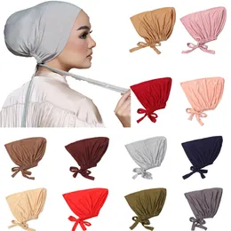 Einstellbare Underscarf Turban Frauen Inneren Hijab Muslimischen Hut Spitze Up Bandanas Motorhaube Ninja Chemo Kappe Schal Turbante Mujer