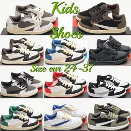 Kids Shoes 1s 1 Low Basketball Designer Sneakers Reverse Mocha baby Trainers youth boys kid shoe Pine Green toddler infants Fragment Black Phantom Bred