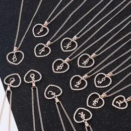 Romantische Liebe Anhänger Halskette Für Mädchen 2020 Frauen Strass Anfangsbuchstaben Halskette Alphabet Gold Kragen Trendy Neue Charms352S