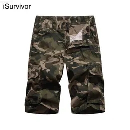 Herren-Shorts iSurvivor 2022 Camouflage Fünf-Punkt-Hose Tooling Cotton Trendige Herren-Shorts mit mehreren Taschen L230719