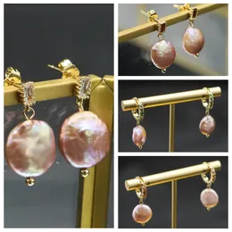 Stud GLSEEVO 925 argento alto senso semplice rosa barocco perla eleganza orecchini pendenti zircone bianco per le donne moda gioielli da sposa 230718