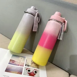 Rostfritt stål Yoga Sportvattenflaskor Enkel gradient Färgisolerad Tumbler Mugg Cups med lock Termisk isoleringspresentkopp