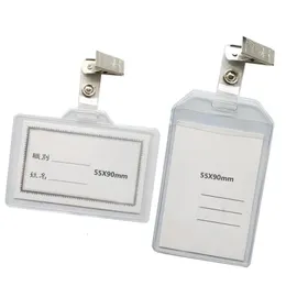 Andra kontorsskolan leveranser 20 uppsättningar ID -märke Case Clear med Transparent Card Badge Card Badge Holder Clips Office Stationery Supplies for Access Card 230719