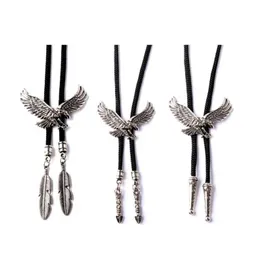 Bolo Ties Bolo Tie Vintage Shirts Chain Lucky Knot Collar Necklaces Long Neckties Pendant R7RF HKD230719