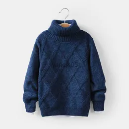 Пуловер Keaiyouhuo Solid High High Wilver Sweater Fashion Winter Kids вязаные нижние футболки для мальчиков для мальчиков спортивные одежды с длинным рукавом HKD230719