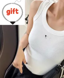 Prrra Summer White Women Tops Tees Crop Top Embroidery Sexy Off Shoulder Black Tank Top Casual Sleeveless Backless Top Shirts Luxury Designer Solid Color Vest