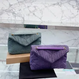 2023 Omuz Torba Tasarımcı Çanta Zincir Çantası Kadınlar Pamuk Stiching Crossbody Çantalar Tote Cüzdan Çanta