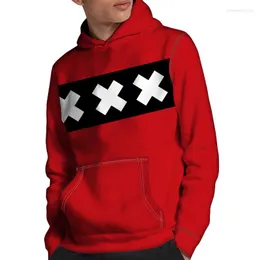 Herrtröjor amsterdam flagga nederlands hoodie nederländerna 3d tröja tröja tryck po logo kläder