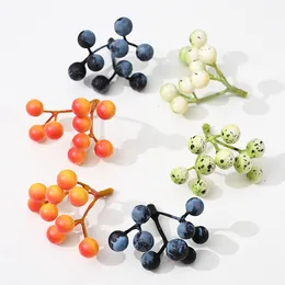 Mini Artificial Berries Flower Party Props Christmas Fruit Fake Berry and Small Foam Flowers Decoration Wedding Home Table Plant Arrangemang 2254