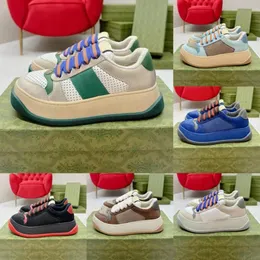 Designer Scarpe casual Sneaker da tennis Scarpa di lusso in tela Beige Blu lavato Jacquard Denim Ace Suola in gomma ricamata Vintage Uomo Donna Con scatola 35-45