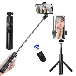 جديد 3 في 1 Wireless S03 Selfie Stick Monopod قابلة للتمديد مع مصراع لاسلكي Mini Tripod