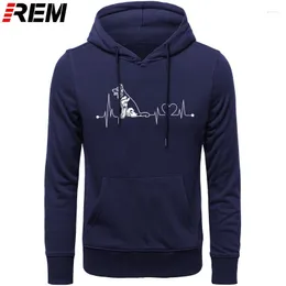 Men's Hoodies REM German Shepherd Heartbeat Printed Pure Cotton Men'S Hipster Top Print Long Sleeve Sweatshirts