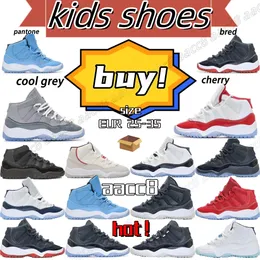 Cherry Kids Shoes Cool Grey 11s Toddlers Youth Sneaker Concord Space Kids vinner som 96 Jam Pantone Gamma Blue Bred Legend Blue Children Boys Girls Basketball Trainer