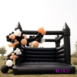 Занятие на открытом воздухе Black Bounce House для хэллоуина белый надувной свадьба на открытом воздухе перемычка для вечеринки Moonwalk B247W