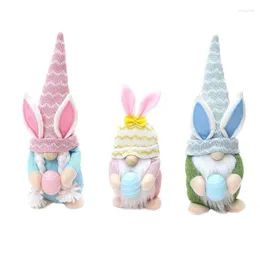 Dekoracja imprezy 3PCS Easter Gnome Hold Egg Kid Boy Girl Birthday Festival