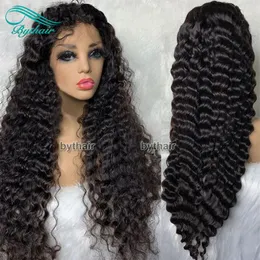 Kręcone koronkowe przednie ludzkie peruki włosy wstępnie rozluźniona linia włosów Virgin Brazylijskie włosy Plecele Pełne koronkowe peruki z dziecięcymi włosami dla czarnych kobiet253e