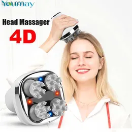 Youmay 4D Electric Head Massager Health Care Relax Shoulder Neck Body Deep Tissue Head Scalp Massage Kneading Vibrating Devices L230520