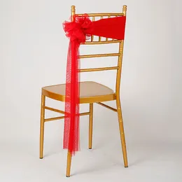 Faixas para trás da cadeira fio de organdi de flores serpentina decorativa de casamento Cadeira de banquete de aniversário para trás arco fita amarrada el jardim doméstico 230718