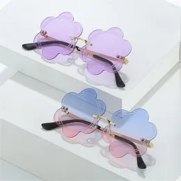 선글라스 꽃 렌즈 여성을위한 꽃 렌즈 boho 패션 태양 안경 재미있는 해변 파티 호의 po ladies rimless sunnies