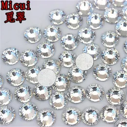 Micui SS3-SS40 Clear Rhinestones Glass crystal Flat Back Round Nail Art Stones Non fix Strass Crystals for DIY ZZ993268B