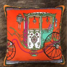 Luxury 45*45cm Pillow Case Cover With Tassel Super Soft Velvet Double-sided Printing Carriage Sign Horse Designer Sofa Cushion Covers Pillowcase 2023071903