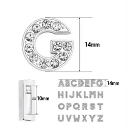 1300 st parti 10mm A-Z Bling Full Rhinestones Slide Letter Charms DIY Alphabet Fit For 10mmdiy Wristband Keychains284L