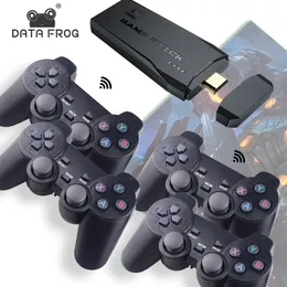 Controladores de jogo Joysticks Data Frog Y3 Lite TV Console de videogame Retro Game Stick 4K para PS1CPSFCMAMESFC 10000 Suporte para console de jogos Download do jogo 230718