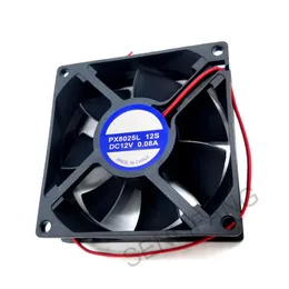 Genuine new for PX8025L 12S 12V 0 08A 8cm 8025 80 80 25MM Mute Cooling Fan250s