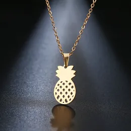 Pendant Necklaces DOTIFI Stainless Steel Necklace For Women Lover's Gold Color Pineapple Pendant Necklace Engagement Jewelry 230718