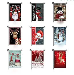 and Blessing Christmas Postcard Series Garden Flags Double Printing Santa Claus Hanging Picture Without Flag 0719