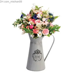 Vases 1Pc Creative Shabby Rustic Style Chic Iron Metal Pitcher Flower Vase Can Jug Portable For Wedding Party Decoration Home 210409 Z230719