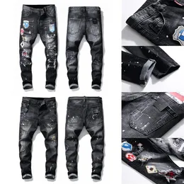 21SS Sell Mens Designer Jeans Ejressed Ripped Slim Fit Motorcykelcyklist för män S Fashion Mans Black Pants316R