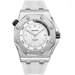 Armbandsur Royal Fashion Casual Men Watches Big Dial Black Silicone Calender Quartz Wristwatch Classic Top Brand Sanda Man Clock